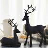 2pcs Reindeer Figurines for Christmas Reindeer Sculpture Resin Christmas Statues Home Decorative Displays for Living Room Bedroom Bathroom Bookshelf Desktop Cabinets (Black) view 4