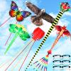 Silipull 6 Pack Large Flying Animal Kites for Adults with Reel and String Eagle Dragon Butterfly Dragonfly Octopus Snake Pterodactyl Dinosaur Kites for Beach Outdoor Park Game Activities view 1