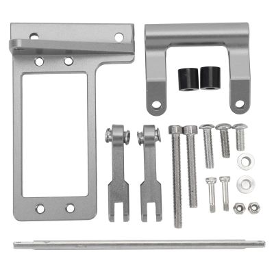 1/10 Hydraulic Rod with Servo Mount Kit, Aluminum Alloy RC Car Hydraulic Rod Servo Mount Bracket Kit for Model Car Off Road Adventure, 1/10 RC Servo Mount RC Car Servo Bracket