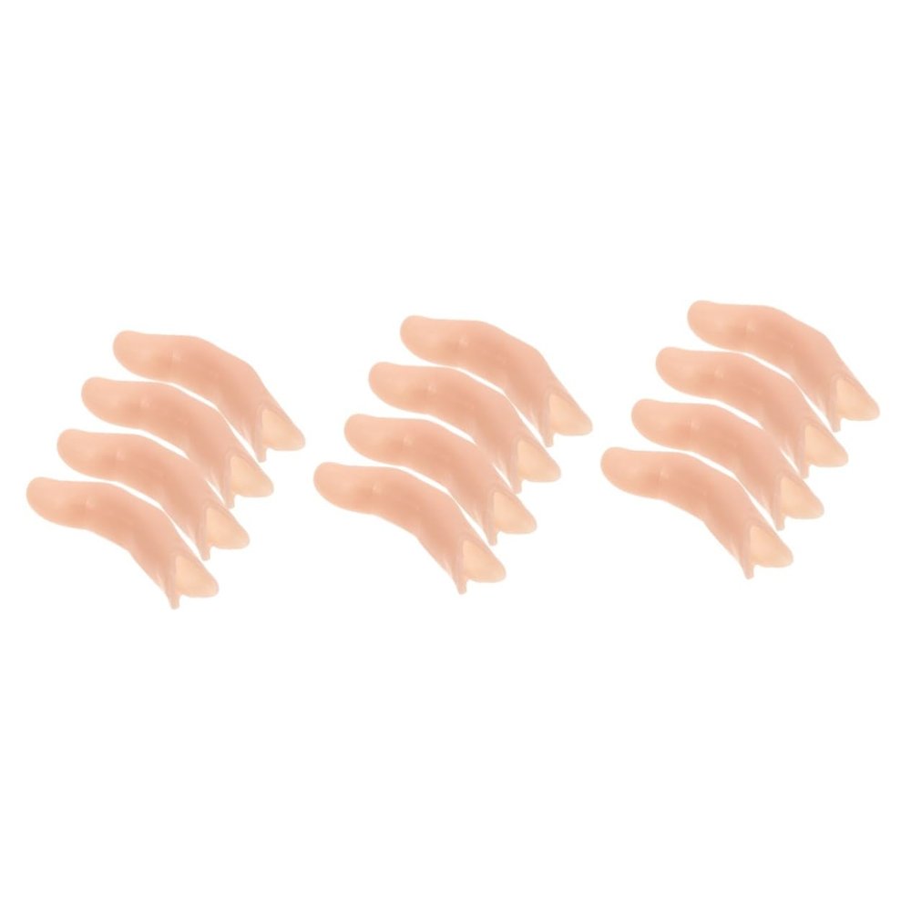 Cabilock 12pcs Magician Fake Thumb Tips Soft Gimmick Props for Performance Trick Fingers for Gaming