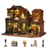 Flever Dollhouse Miniature DIY House Kit Creative Room with Furniture and Glass Cover for Romantic Artwork Gift (Twilight Bookmall) view 1
