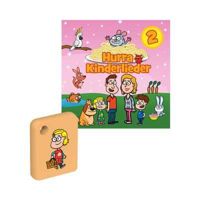 Galakto Kinderlieder 2, 1 Galakto Token - Portable, Easy to Use, Fun, Child-Friendly, Red, Pink, USB, 3.5mm Jack