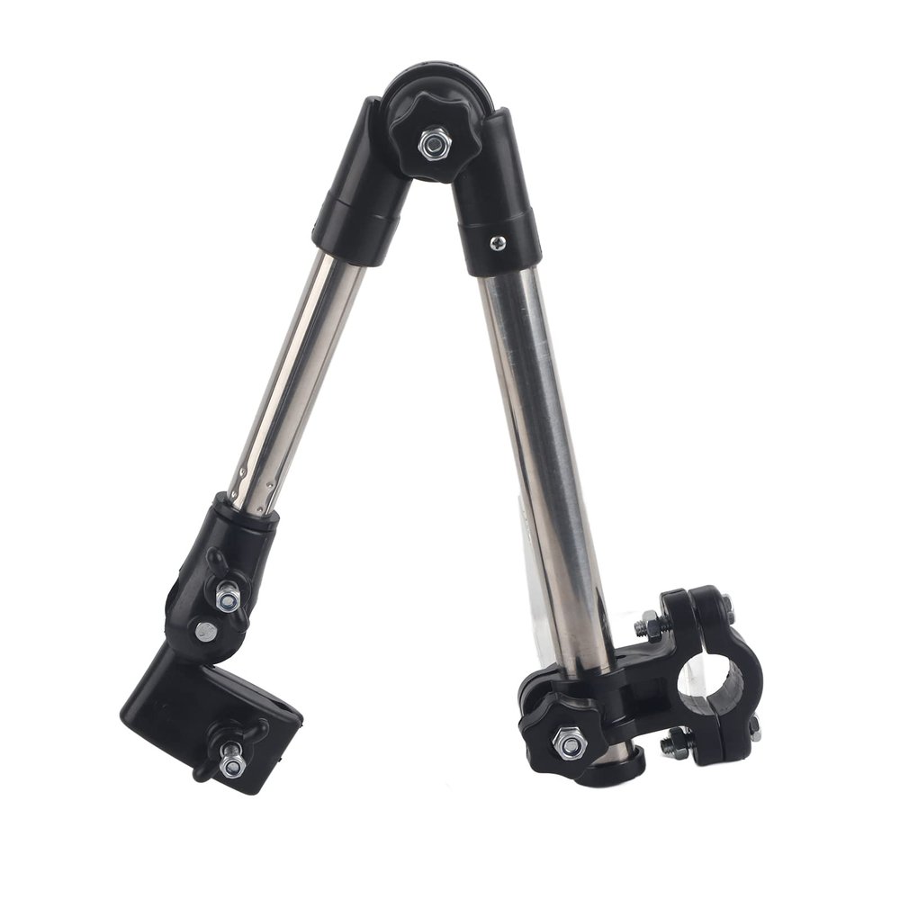 360 Adjustable Umbrella Stretch Mount Stand Holder Baby Stroller Pram Bike Chair (Black)
