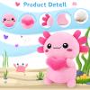 Achwishap Axolotl Plush,Axolotl Stuffed Animal Plush Toys,14 Salamander Plushie,Cute Plushies Soft Newt Plushy Kawaii Plushies Huggging Pillow,Cuddly Animal Body Pillow Gifts for Valentines(Pink) view 3