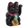 ANGGREK Lucky Cat with Waving Arm Solar Powered Lucky Cat 5 Plastic Office (Black) view 1