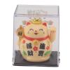 ANGGREK Lucky Cat Ornament, Non Odorless Wide Application Waving Arm Fortune Cat Built in Solar Light Receiving Panel Cute Appearance 2 Inch for Restaurant (Yellow) view 2