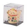 ANGGREK Lucky Cat Ornament, Non Odorless Wide Application Waving Arm Fortune Cat Built in Solar Light Receiving Panel Cute Appearance 2 Inch for Restaurant (Yellow) view 3