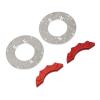 RC Car Brake Disc, 1.4in Diameter RC Car Brake Disc Set Easy To Install High Simulation Silver Red Wearproof for RC Cars view 2