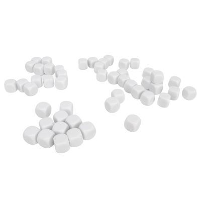 ANGGREK Six Sided Dice, Plastic Light Weight Round Corner 0.6in Dice Cubes for Math Teaching (White)