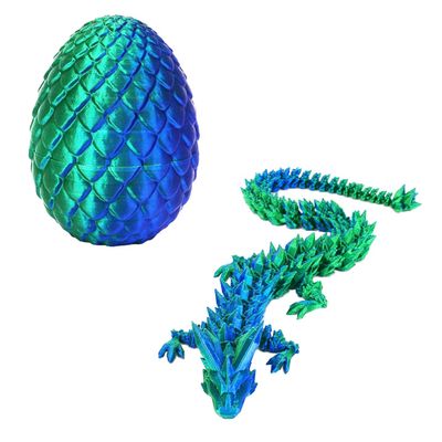 HEZUJ 3D Printed Dragon Eggs with Dragon Inside, Articulated Crystal Dragon Toys for Kids, Easter Stuffers Party Favors for Boys Teen Girls, Classroom Prize Supplies Valentines Day Gifts (Green)