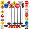 Attatoy Large Traffic Signs Playset (32pc Set), 42in Tall Street Sign and Traffic Light Set for Play with Ride-On Cars and Vehicles view 1