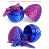 Flavery 3D Printed Flying Dragon in Egg - Easter Egg with 9" Flexible Winged Dragon Inside, Colorful Fidget Toy, Birthday Gift, Desk Pet Figure (Red Blue) view 2