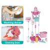 Garende Kids Cleaning Set Housework Pretend Toy Children Cleaning Tools for Ages 3+ Years Old, Pink, Style A view 2