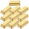 10pcs Mini Gold Bars Model for Doll House, Alloy Golden Bricks, Miniature Layout Decor, Hollow Design, 0.98 * 0.43 * 0.23inch view 1