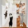 Reinforced 60 Inch Extra Tall Pet Gate for Cats - No Jumping Over/Crawling Under, 55" Wide Retractable Dog Gate with Support Rods, Indoor/Outdoor Retractable Gate Extra Tall Baby Gate for Cats, White view 1