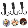 SOESFOUFU 5pcs Portable Rotatable Double Hooks for Stroller Multi-functional Hangers for Grocery Bags Diaper Bags and Stroller Accessories view 3