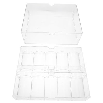 Parliky Acrylic Poker Chips Storage Box Organizer Bin for Poker Chips Portable Organizer Case