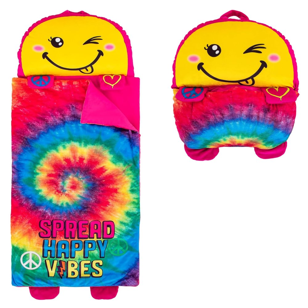 Boys Nap Buddies Tie Dye Girls Preschool Nap Mat, Toddler Sleeping Bag with Pillow for Daycare, Ages 3+