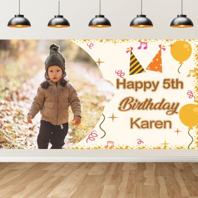 Custom Birthday Banner Personalized Banner For Birthday Party with Photo And Name For Women Men Kids Party Supply