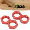 4 Pcs 24mm Wheel Hex Hub Nut Aluminum Alloy High Strength 24mm RC Wheel Nuts for 1/5 Outcast Kraton 8sRed view 2