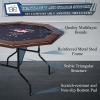 48" Poker Table Foldable, 8 Player Octagon Folding Portable Card Table with Padded Rail, 8 Deep Meatl Cup Holders & Casino-Grade Felt Surface for Texas Holdem, Blackjack, Easy Assembly (Brown) view 2