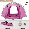 Portable Hexagon Kids Play Tent with LED Strip Lights Indoor Children Play House Easy Set-up Space Dream Tent for Night 4-5 Person & Birthday Gifts view 2