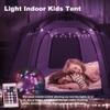 Portable Hexagon Kids Play Tent with LED Strip Lights Indoor Children Play House Easy Set-up Space Dream Tent for Night 4-5 Person & Birthday Gifts view 3