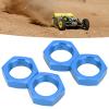 4 Pcs 24mm Wheel Hex Hub Nut Aluminum Alloy High Strength 24mm RC Wheel Nuts for 1/5 Outcast Kraton 8sDark Blue view 4