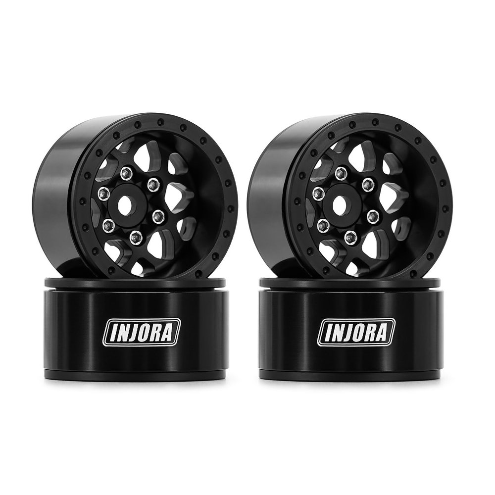 INJORA 1.0 Beadlock Wheel - Negative Offset -4.7mm Aluminum Rim for TRX4M Ascent18 SCX24 FCX24 1/24 1/18 RC Crawler Upgrade(W1013)