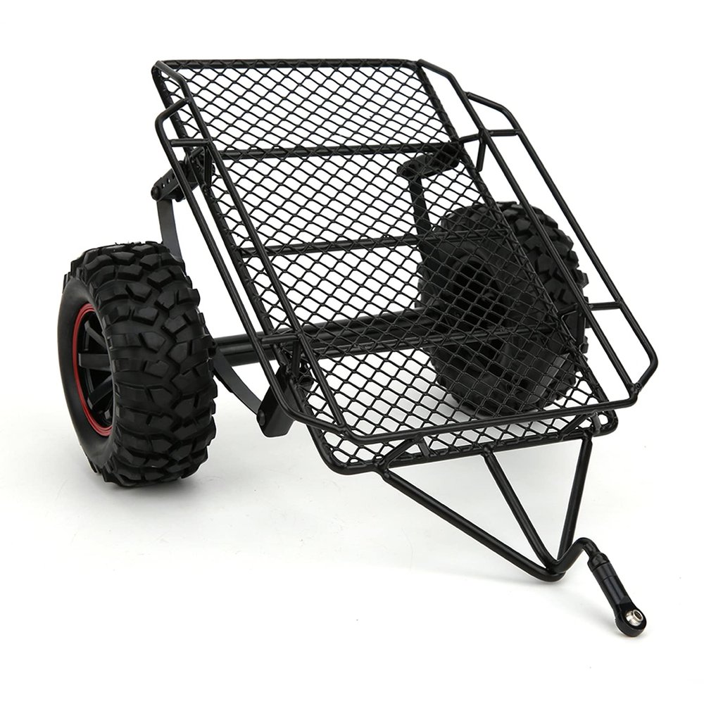 RC Trailer Metal Model Car Small Trailer Compatible TRX4/Axial SCX10 D90 CC01 1/10 RC Truck