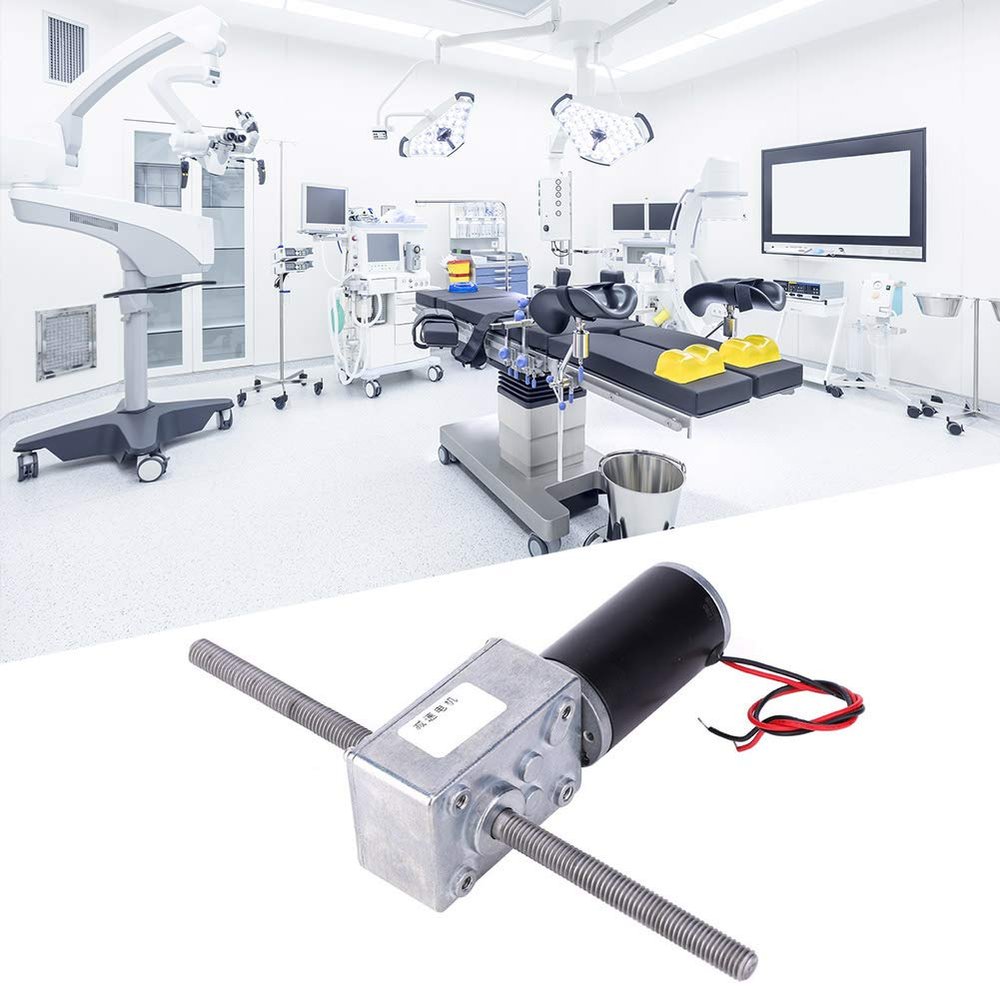 12V Gear Motor, Strong Metal Body, Selected Superior Material, high Efficiency, Lightweight and Compact, Double Output Shaft Screw with Right,Hand and Left,Hand Thread, Long