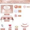 Rose Gold Birthday Party Decorations, 121PCS Happy Birthday Party Supplies Including Backdrop, Balloon Arch/Garland Kit, Tabblecloth, Banner for Women view 2
