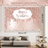 Rose Gold Birthday Party Decorations, 121PCS Happy Birthday Party Supplies Including Backdrop, Balloon Arch/Garland Kit, Tabblecloth, Banner for Women view 3