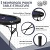8 Player Poker Table Foldable, 72 Folding Blackjack Texas Holdem Table w/Deep Metal Cup Holders, Padded Rails & Casino Grade Felt, Portable Oval Card Poker Table, No Assembly Required (Black) view 3