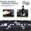 8 Player Poker Table Foldable, 72 Folding Blackjack Texas Holdem Table w/Deep Metal Cup Holders, Padded Rails & Casino Grade Felt, Portable Oval Card Poker Table, No Assembly Required (Black) view 4