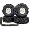 HOBBYSOUL 64mm 1.0 All Terrain Tires F/R Mounted Brass 1.0 beadlock Wheels Rims Negative Offset 1.0 Wheels Tires Tyre for RC Mud Crawler 1/24 SCX24 AX24 1/18 TRX4M view 1