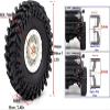 HOBBYSOUL 64mm 1.0 All Terrain Tires F/R Mounted Brass 1.0 beadlock Wheels Rims Negative Offset 1.0 Wheels Tires Tyre for RC Mud Crawler 1/24 SCX24 AX24 1/18 TRX4M view 3