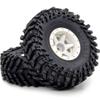 HOBBYSOUL 64mm 1.0 All Terrain Tires F/R Mounted Brass 1.0 beadlock Wheels Rims Negative Offset 1.0 Wheels Tires Tyre for RC Mud Crawler 1/24 SCX24 AX24 1/18 TRX4M view 4