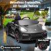 12V Ride on Car Licensed Porsche 718, Kids Electric Car with Remote Control, Front/Rear LED Light, Radio, USB/AUX, Openable Doors, Suspension Function, Durable Tires (Black) view 2