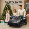 12V Ride on Car Licensed Porsche 718, Kids Electric Car with Remote Control, Front/Rear LED Light, Radio, USB/AUX, Openable Doors, Suspension Function, Durable Tires (Black) view 3
