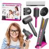 Girls Hair Salon Toys for Girls Beauty Salon Deluxe Styling Set -Kids Hair Dryer Toy, Straightener Hairdryer with Real Function, Interactive Lights & Sounds Fashion Play Set for Children Age 3+ view 1