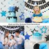 meowtastic Birthday Decorations, Happy Birthday Banner with Honeycomb Ball, Stars Hanging Swirl Streamer, Circle Dots Garland, Happy Birthday Party Decorations for Women Men Boys Girls (Black & Blue) view 4