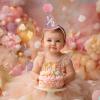 Alainzeo Half Birthday Rainbow Cone Hat, 1/2 Birthday Party hat for Baby Girl, Glitter Cone hat for 6 Month baby Birthday Decoration, Birthday Decoration, Party Photo Prop, Glitter Rainbow Cone view 2