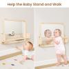 Woodtoe Montessori Mirror with Bar, Baby Pull to Stand Toys, Natural Wooden Frame & Baby Pull Up Bar, Adjustable Infant Coordination Small Mirror, Montessori Birthday Toy for Toddler 6-18 Months view 2