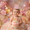 Alianzeo Half Birthday Party Crown, 1/2 Pink Birthday Party Hat for baby Girl or Boy, Glitter Crown hat for 6 Month baby Birthday Decoration, Party Photo Prop, Glitter Pink view 2