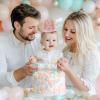 Alianzeo Half Birthday Party Crown, 1/2 Pink Birthday Party Hat for baby Girl or Boy, Glitter Crown hat for 6 Month baby Birthday Decoration, Party Photo Prop, Glitter Pink view 3