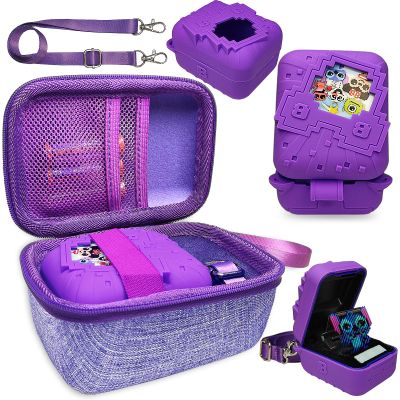 JCHPINE Hard Carrying Case and Silicone Cover for Bitzee Disney Interactive Digital Pet, Protective Case for Bitzee Disney Virtual Electronic Pets Accessories (Purple)