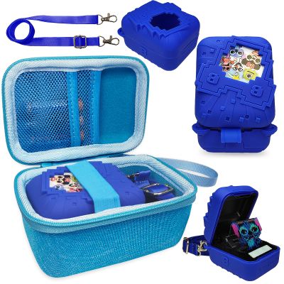 JCHPINE Hard Carrying Case and Silicone Cover for Bitzee Disney Interactive Digital Pet, Protective Case for Bitzee Disney Virtual Electronic Pets Accessories (Blue)