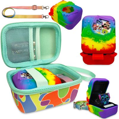 JCHPINE Hard Carrying Case and Silicone Cover for Bitzee Disney Interactive Digital Pet, Protective Case for Bitzee Disney Virtual Electronic Pets Accessories (Multicolor)