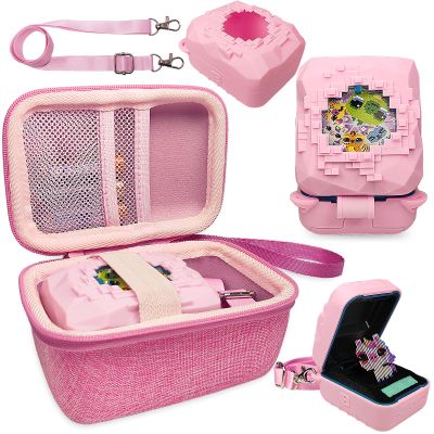 JCHPINE Hard Carrying Case and Silicone Cover for Bitzee Magicals Interactive Digital Pet, Accessories Case for Bitzee Magicals Virtual Electronic Pets (Pink)